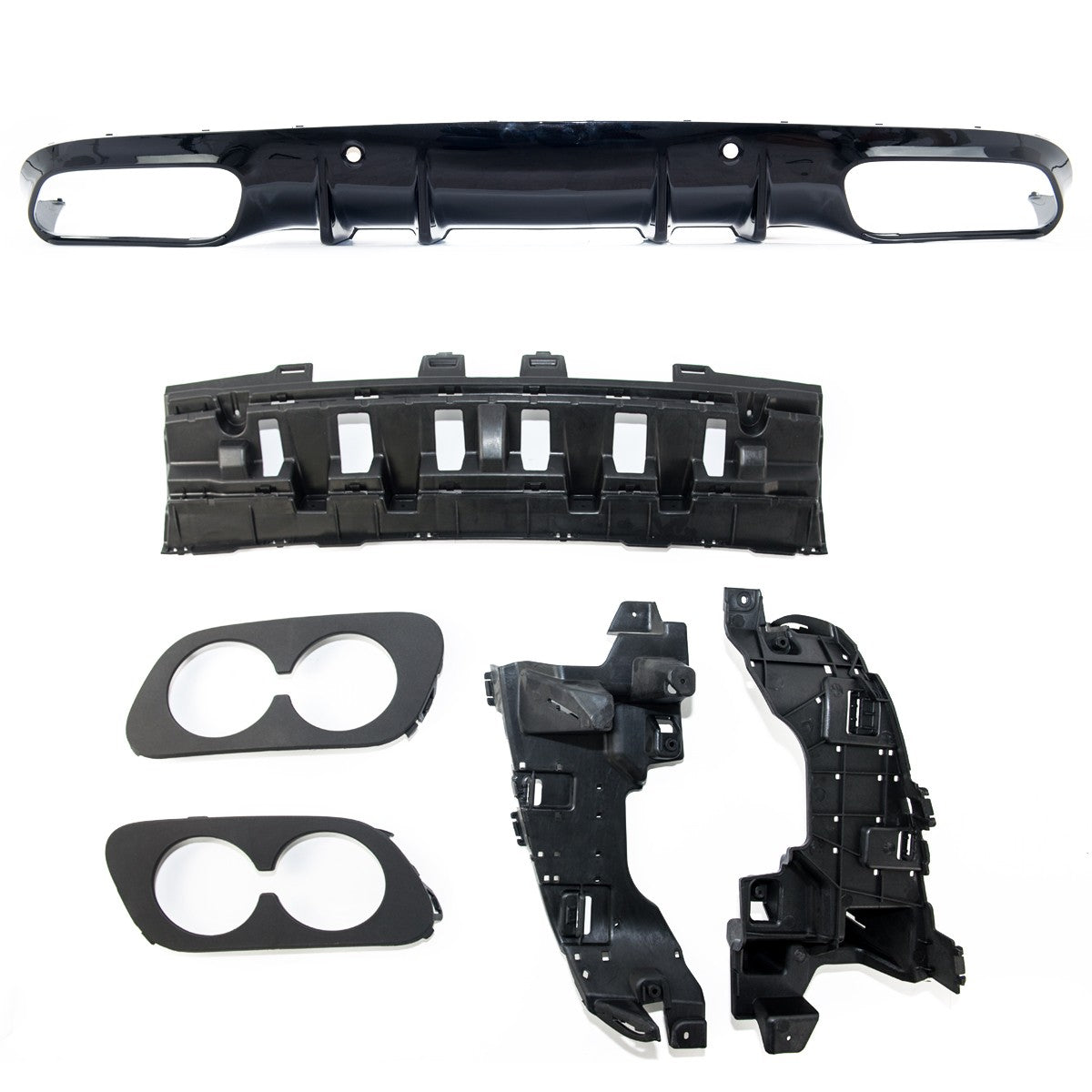 Heckstoßstange Diffusor Hochglanz Schwarz passend für Mercedes C-Klasse A205 C205 2015-2021