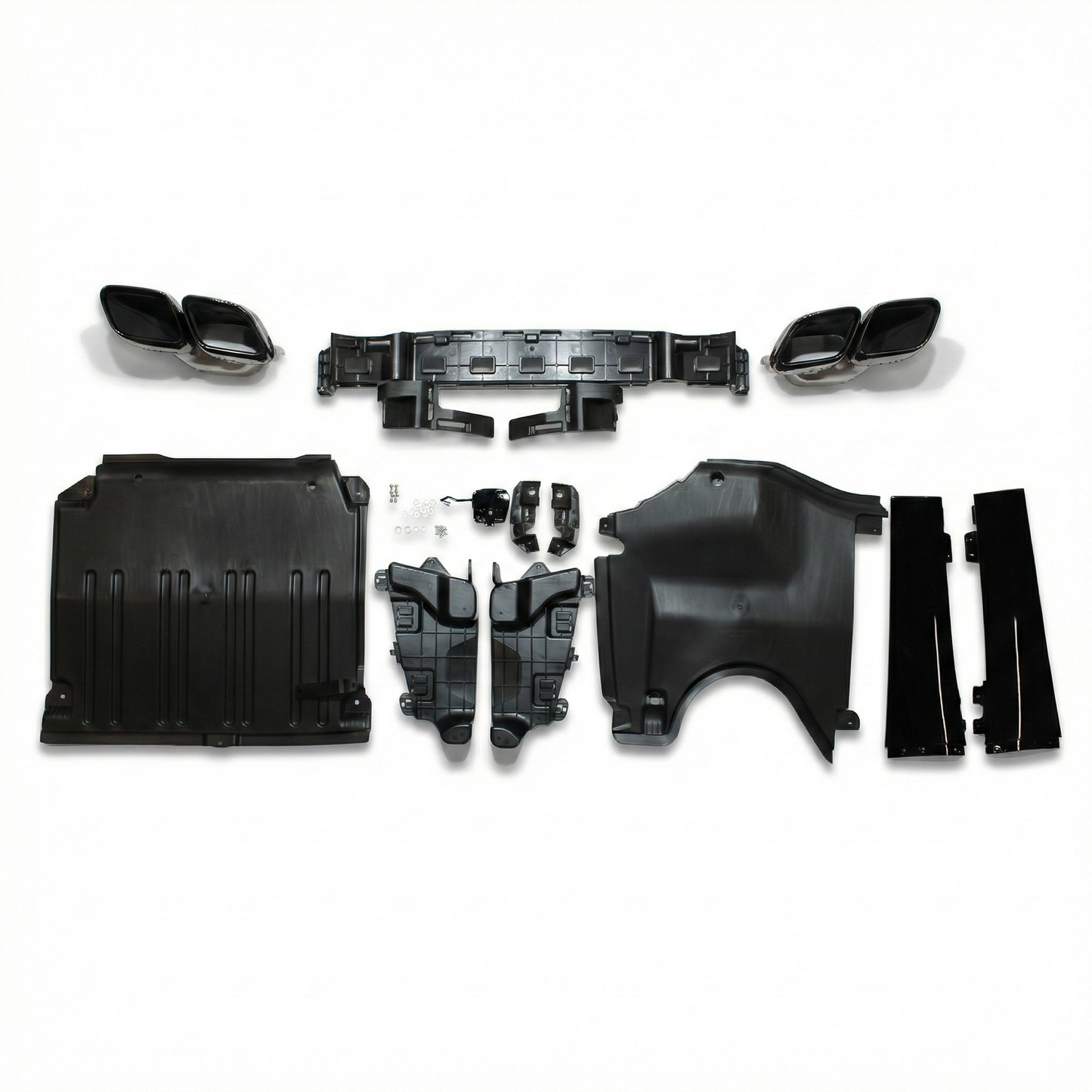 Heckdiffusor mit schwarzen Auspuffendrohren passend für Mercedes C-Klasse W206 S206 2021+