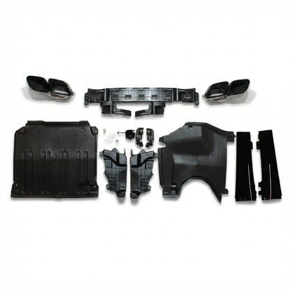 Heckdiffusor mit schwarzen Auspuffendrohren passend für Mercedes C-Klasse W206 S206 2021+