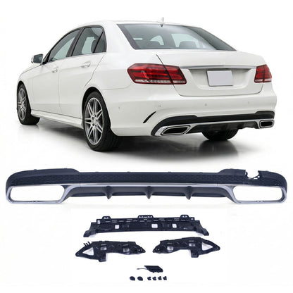 Heckstoßstange Diffusor Schwarz & Chrom passend für Mercedes E-Klasse W212 2013-2016