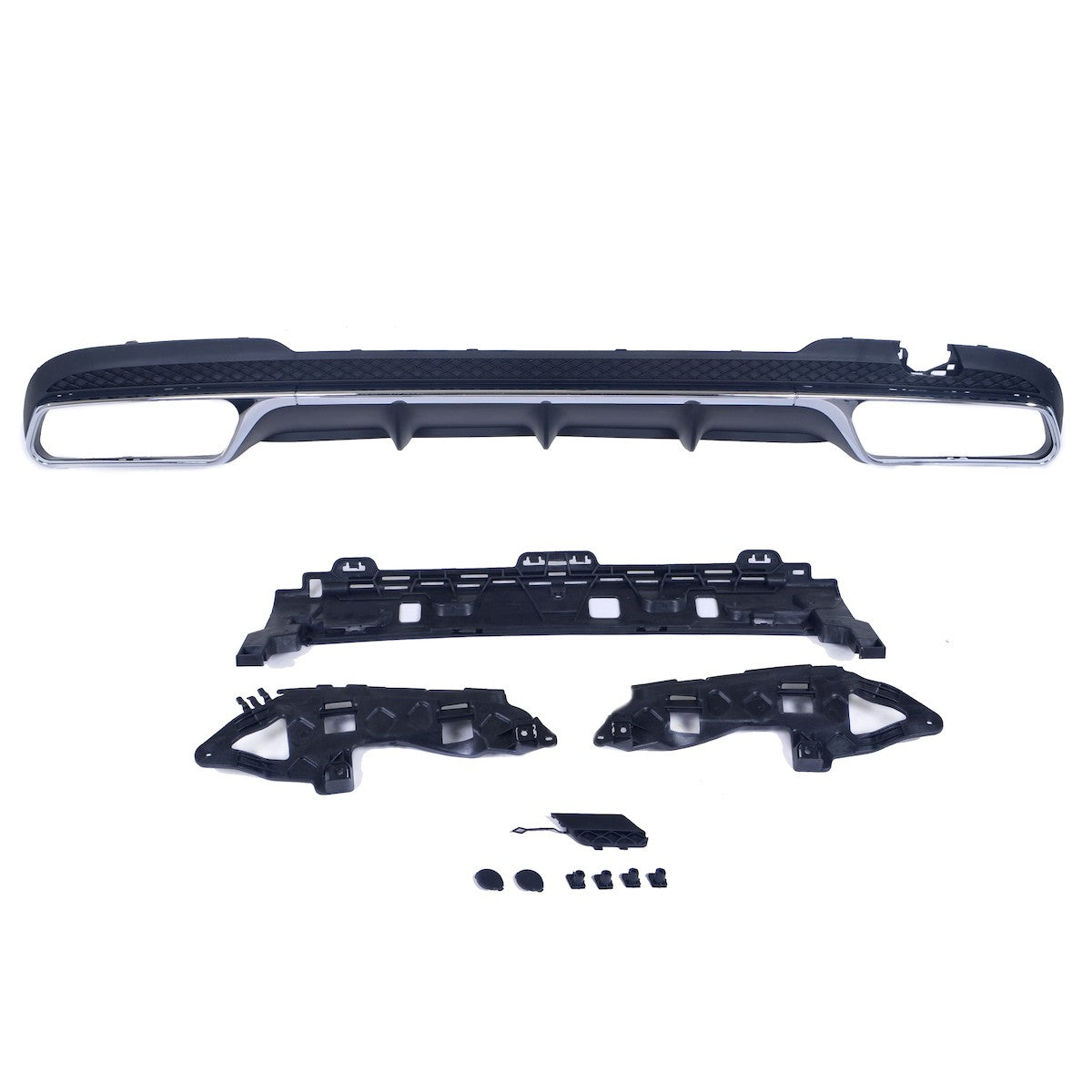 Heckstoßstange Diffusor Schwarz & Chrom passend für Mercedes E-Klasse W212 2013-2016