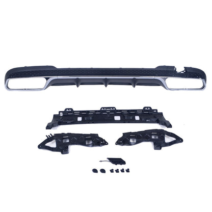 Heckstoßstange Diffusor Schwarz & Chrom passend für Mercedes E-Klasse W212 2013-2016