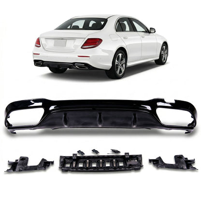 Heckstoßstange Diffusor Hochglanz Schwarz passend für Mercedes E-Klasse W213 S213 2016-2020
