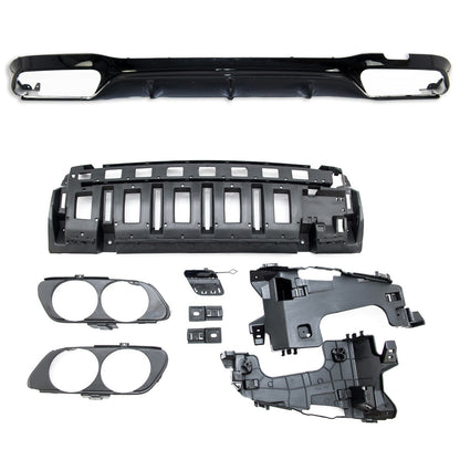 Heckstoßstange Diffusor Hochglanz Schwarz passend für Mercedes E-Klasse W213 2016-2020