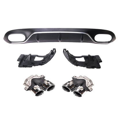 Heckstoßstange Diffusor & Chromrohre passend für Mercedes E-Klasse C238 A238 2016-2020