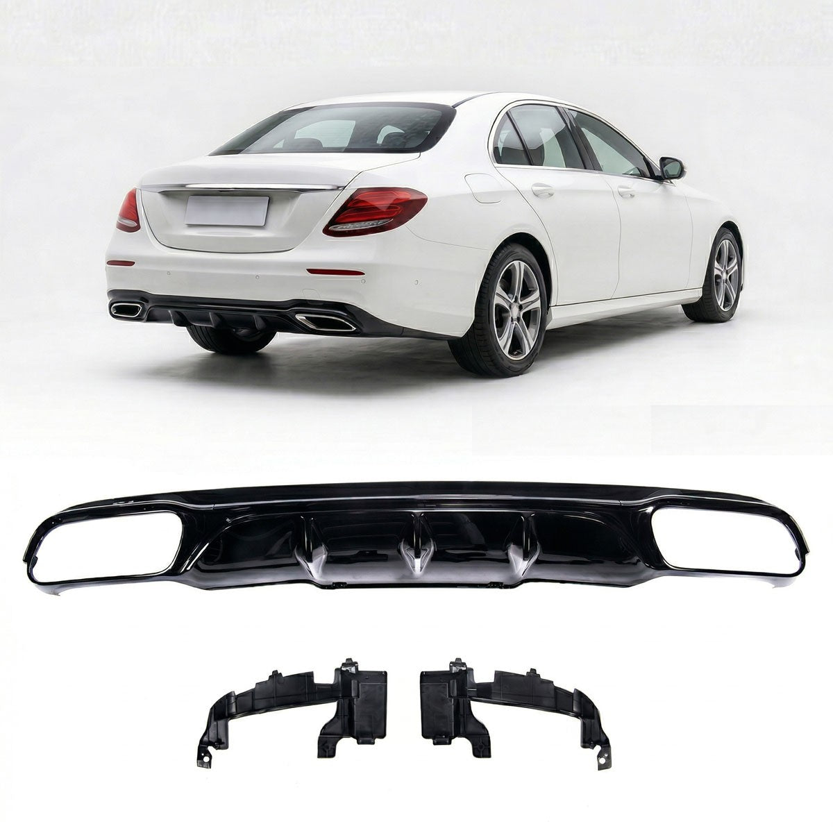 Heckstoßstange Diffusor Schwarz passend für Mercedes E-Klasse W213 S213 2016-2023