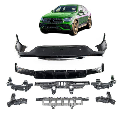 Heckstoßstange Diffusor Schwarz passend für Mercedes GLC Coupé C253 2020-2023