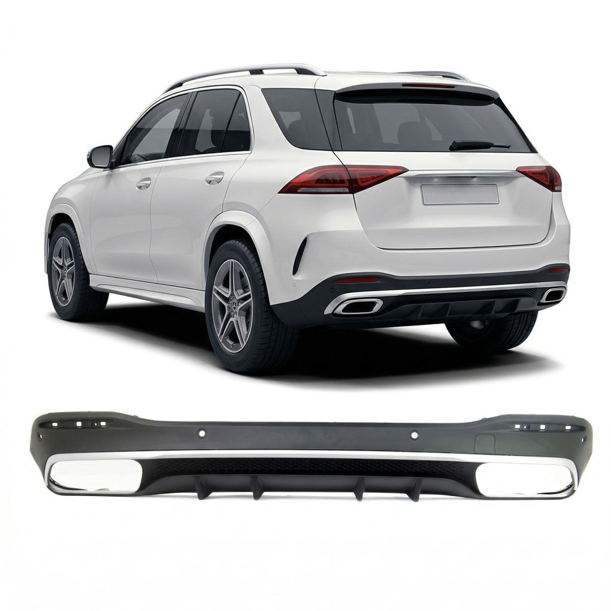 Sport Heckdiffusor Silber passend für Mercedes GLE V167 2018-heute