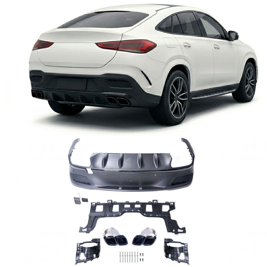 Heckdiffusor mit schwarzen Endrohren passend für Mercedes GLE Coupe C167 2019-heute