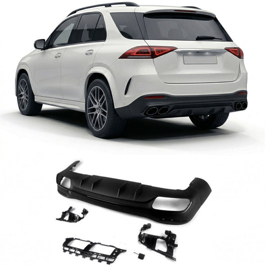 Sport Heckdiffusor mit schwarzen Auspuffendrohren passend für Mercedes GLE V167 2018-heute