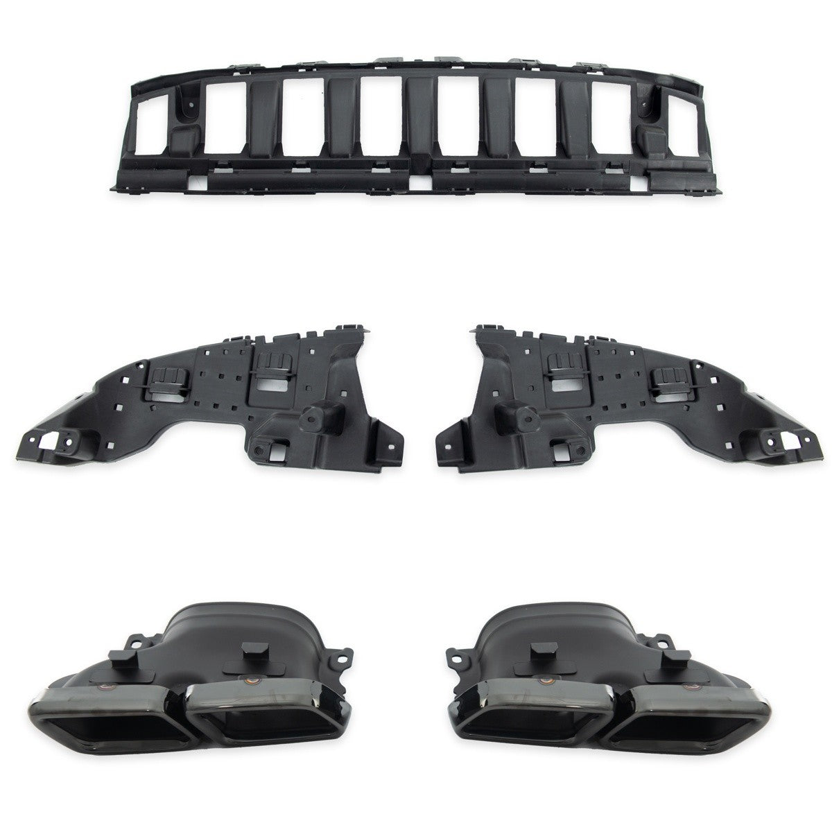 Heckstoßstange Diffusor & schwarze Auspuffendrohre passend für Mercedes C-Klasse C205 2015-2023