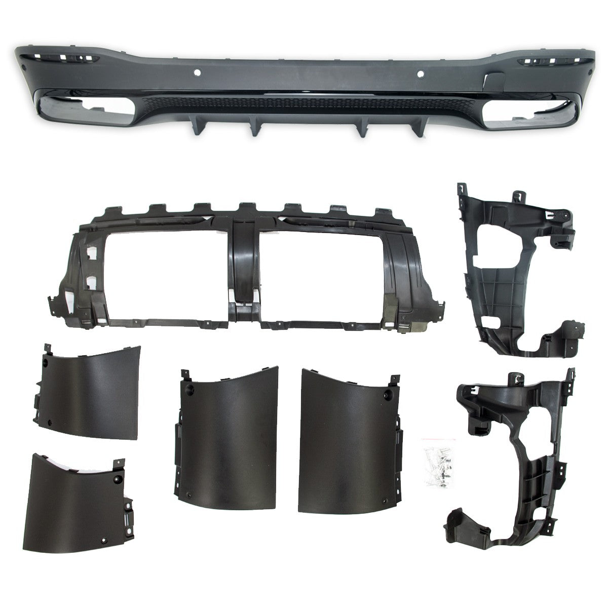 Heckstoßstange Diffusor mit Auspuffrohren passend für Mercedes GLE SUV (V167) 2018-2024
