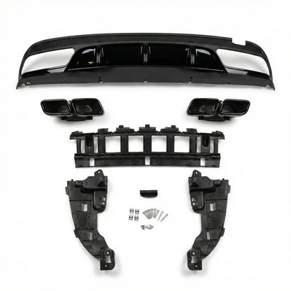 Heckstoßstange Diffusor mit schwarzen Endrohren passend für Mercedes C-Klasse W205 S205 2013-2021