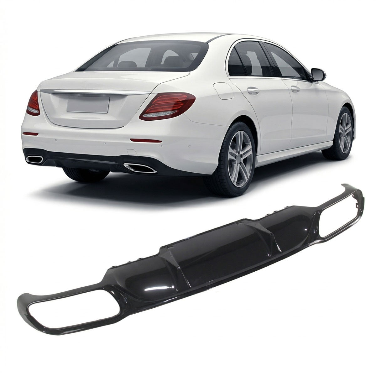 Heckdiffusor Schwarz passend für Mercedes E-Klasse W213 Limousine Kombi 2016-2020