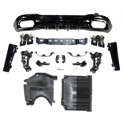Heckstoßstange Diffusor mit schwarzen Endrohren passend für Mercedes C-Klasse W206 2021-
