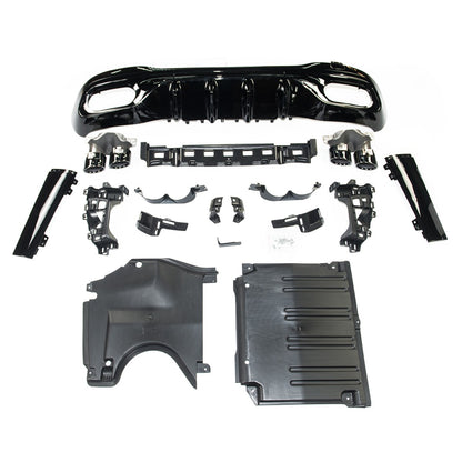 Heckstoßstange Diffusor mit schwarzen Endrohren passend für Mercedes C-Klasse W206 2021-