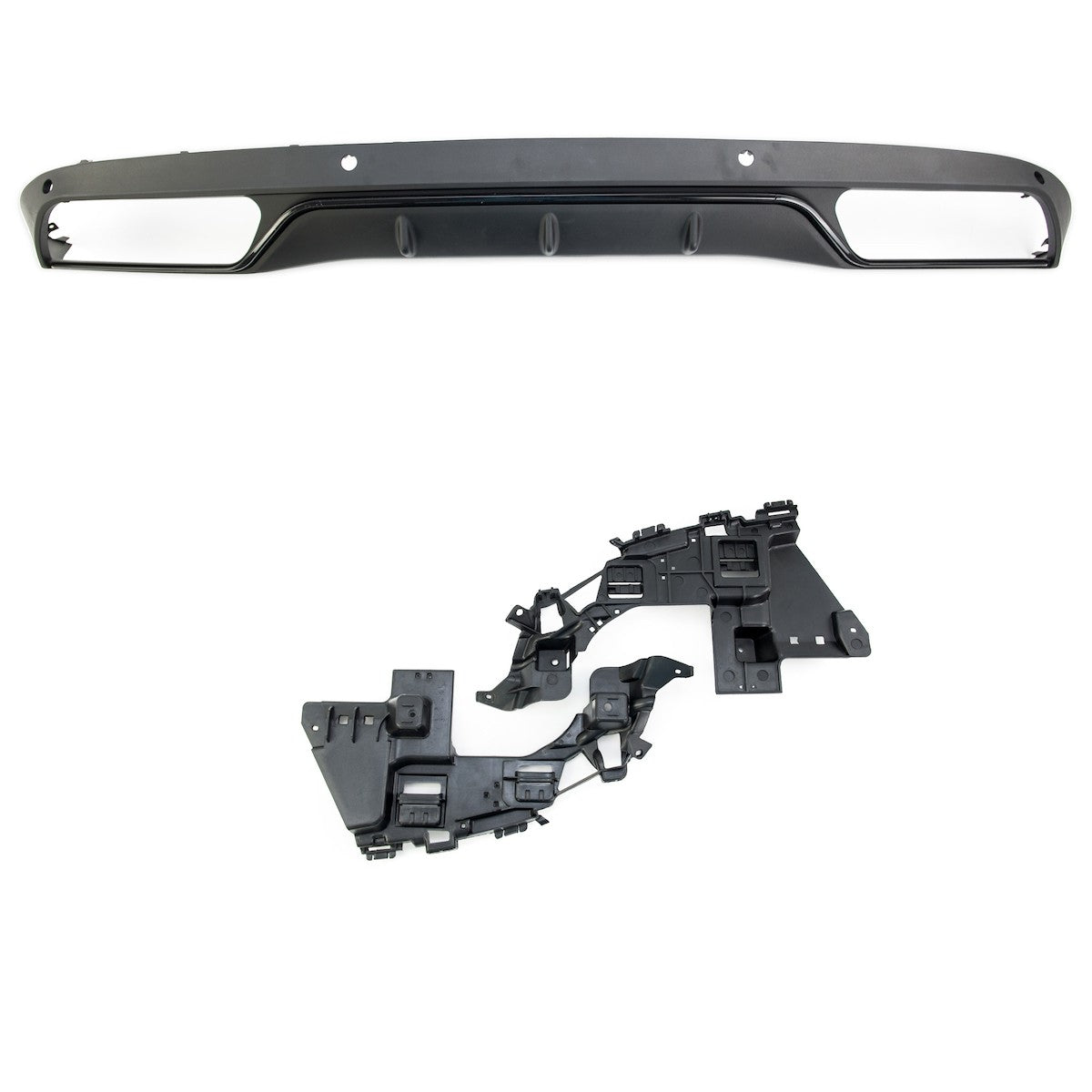 Heckstoßstange Diffusor Schwarz passend für Mercedes C-Klasse W205 Limousine Kombi 2013-2018