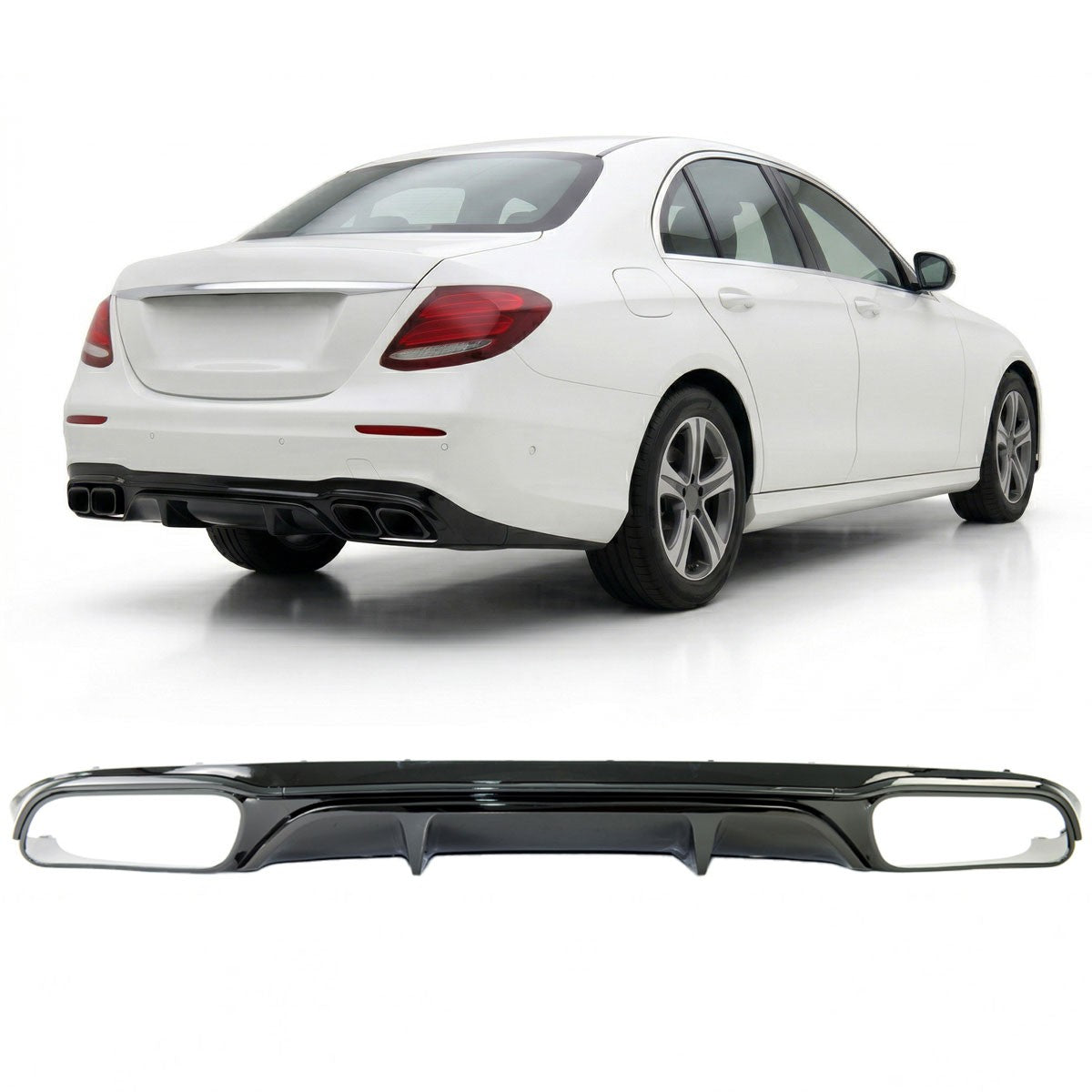 Heckdiffusor Hochglanz Schwarz passend für Mercedes E-Klasse W213 2016-2023