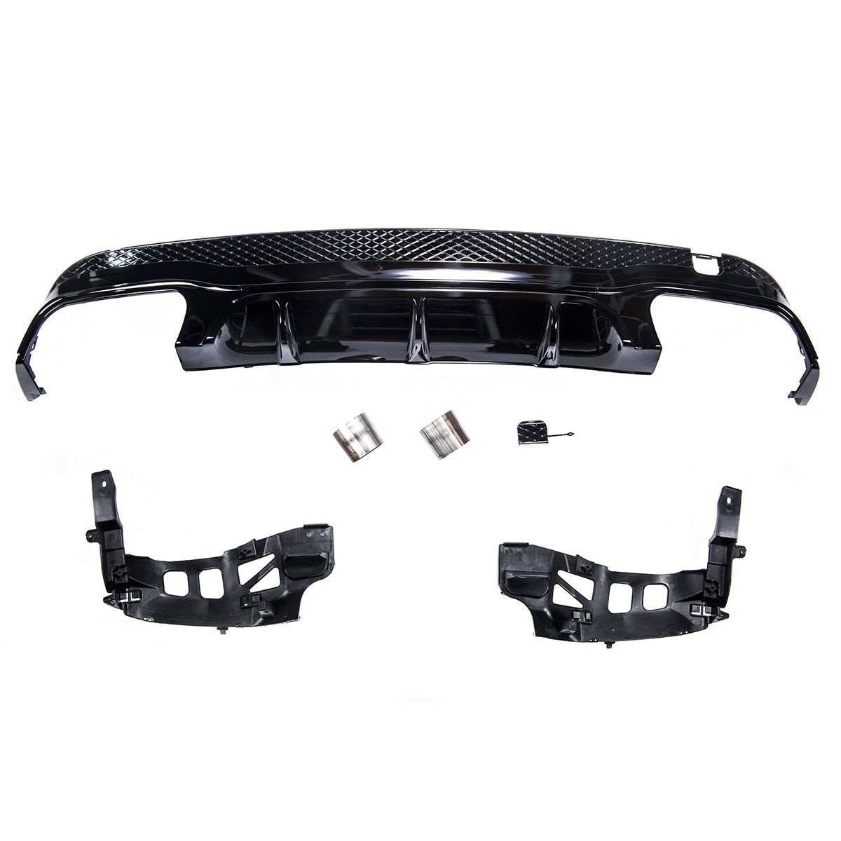 Heckstoßstange Diffusor Schwarz Twin Outlet passend für Mercedes E-Klasse W207 2013-2016