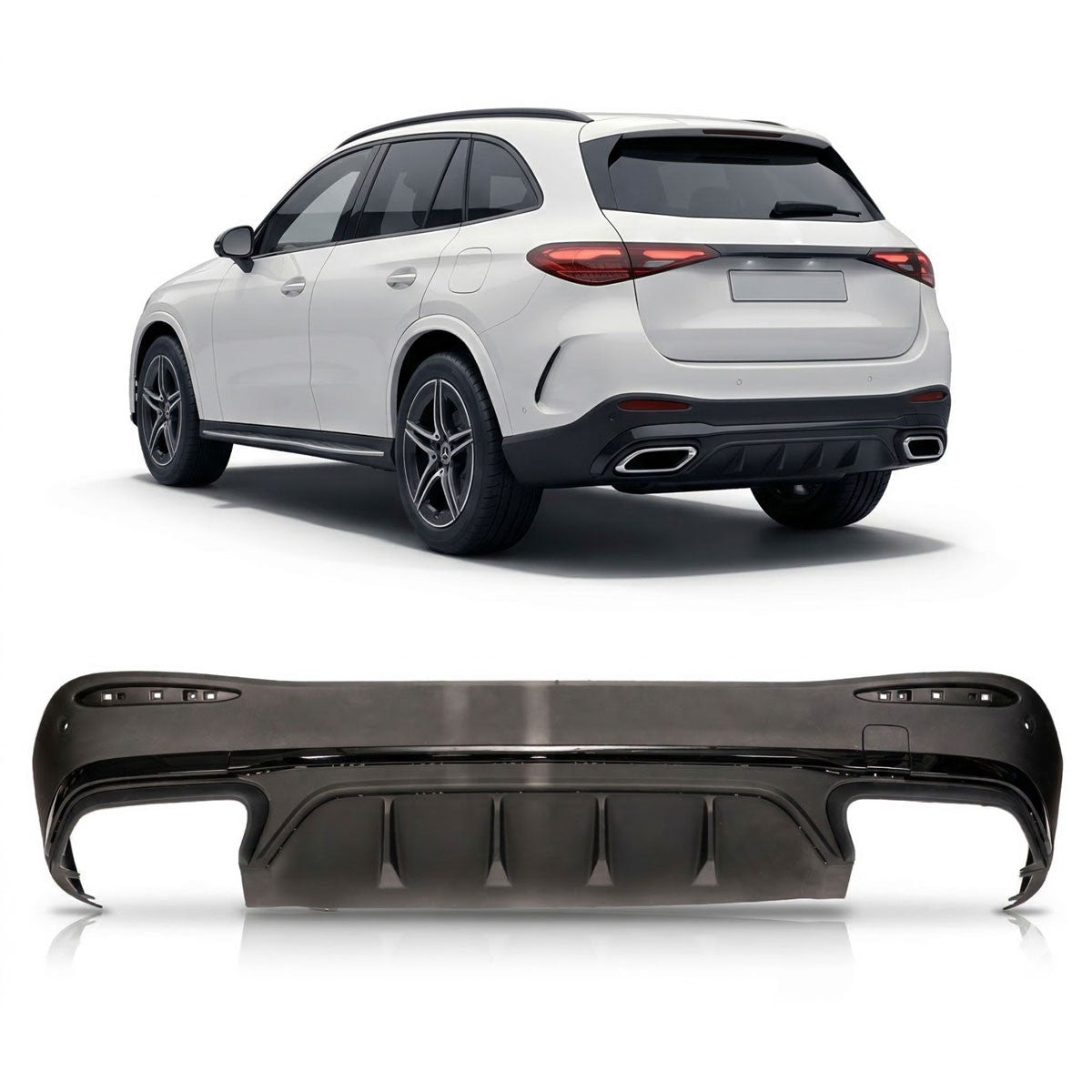 Heckdiffusor mit rechteckigen Rohren passend für Mercedes GLC X254 2022+