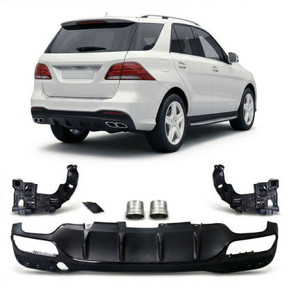 Heckdiffusor & schwarze Endrohre passend für Mercedes GLE SUV W166 2015-2018