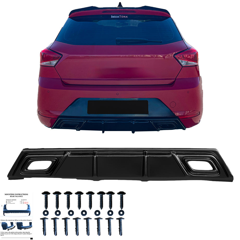Heckdiffusor passend für SEAT Ibiza Fr / SEAT Ibiza Mk5 2017-2021 Hochglanz Schwarz