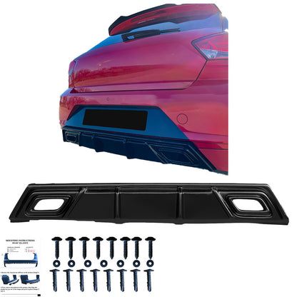Heckdiffusor passend für SEAT Ibiza Fr / SEAT Ibiza Mk5 2017-2021 Hochglanz Schwarz