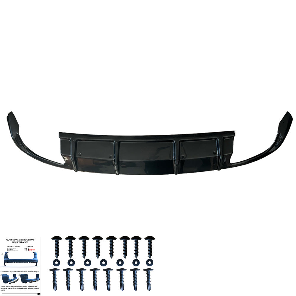 Heckdiffusor passend für Skoda SuperB Mk3 2015-2019 Hochglanz Schwarz