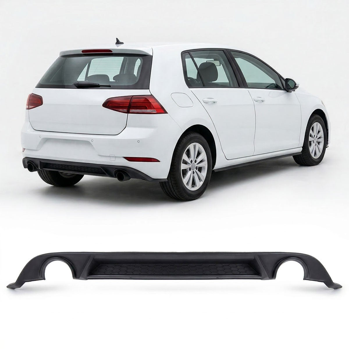 Heckstoßstange Diffusor Schwarz passend für VW Golf 7.5 2017-2021