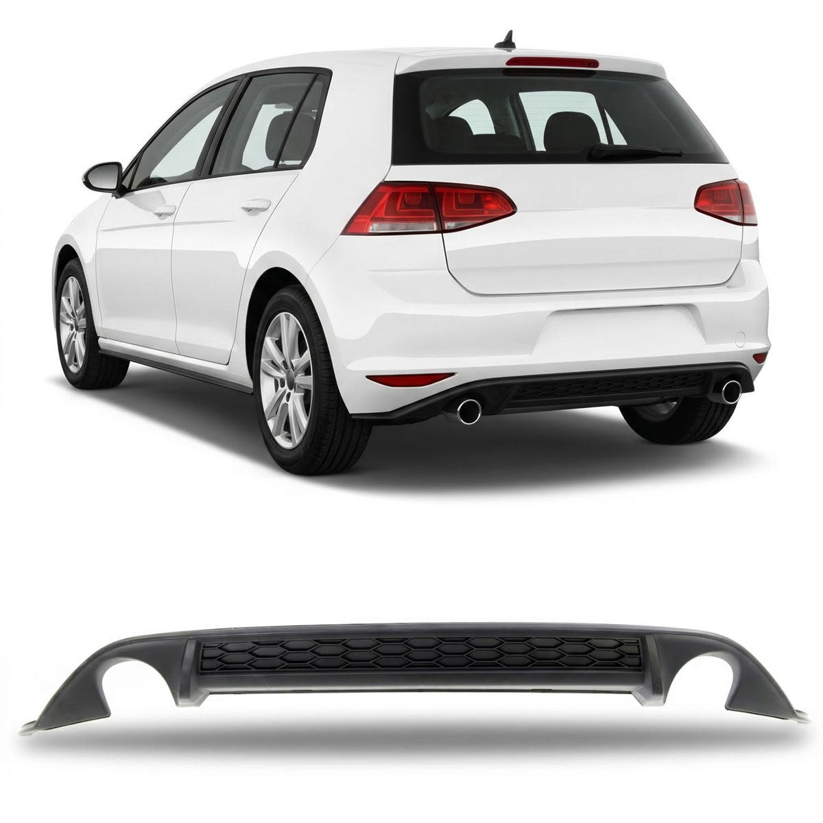 Heckstoßstange Diffusor Schwarz passend für VW Golf 7 2012-2017