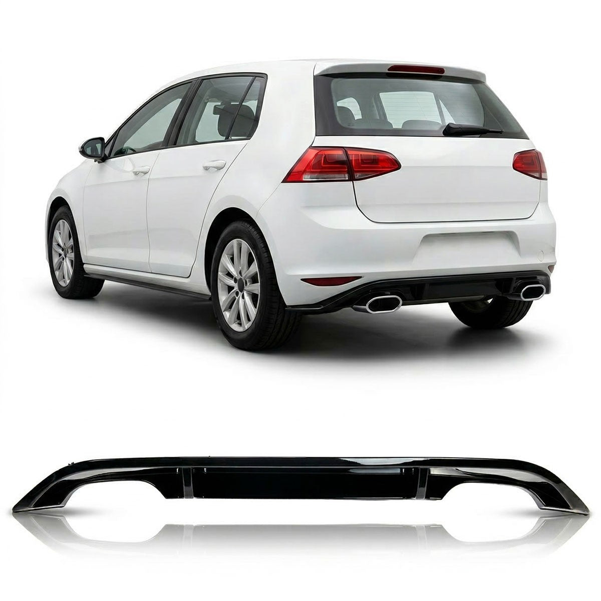 Heckstoßstange Diffusor Hochglanz Schwarz passend für VW Golf 7 2012-2017