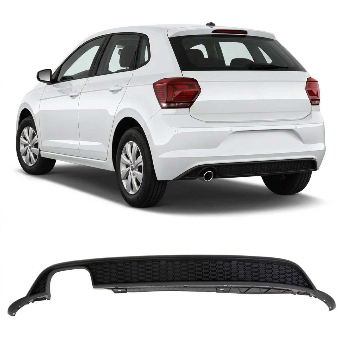 Heckstoßstange Diffusor Schwarz passend für VW Polo VI AW 2017-2021