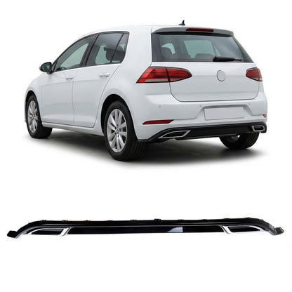 Heckstoßstange Diffusor Hochglanz Schwarz Chrom passend für VW Golf 7.5 Hatchback 2017-2021