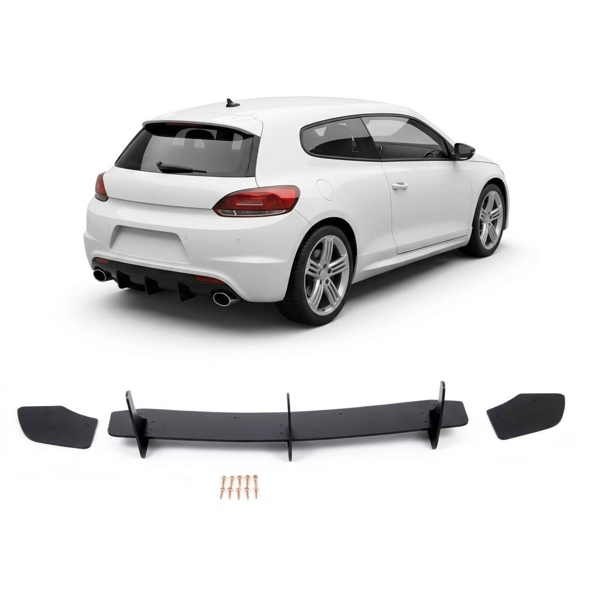 Heckstoßstange Diffusor Hochglanz Schwarz passend für VW Scirocco III 2008-2014 R
