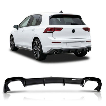 Heckstoßstange Diffusor Hochglanz Schwarz Quad Exhaust passend für VW Golf 8 2019-2024