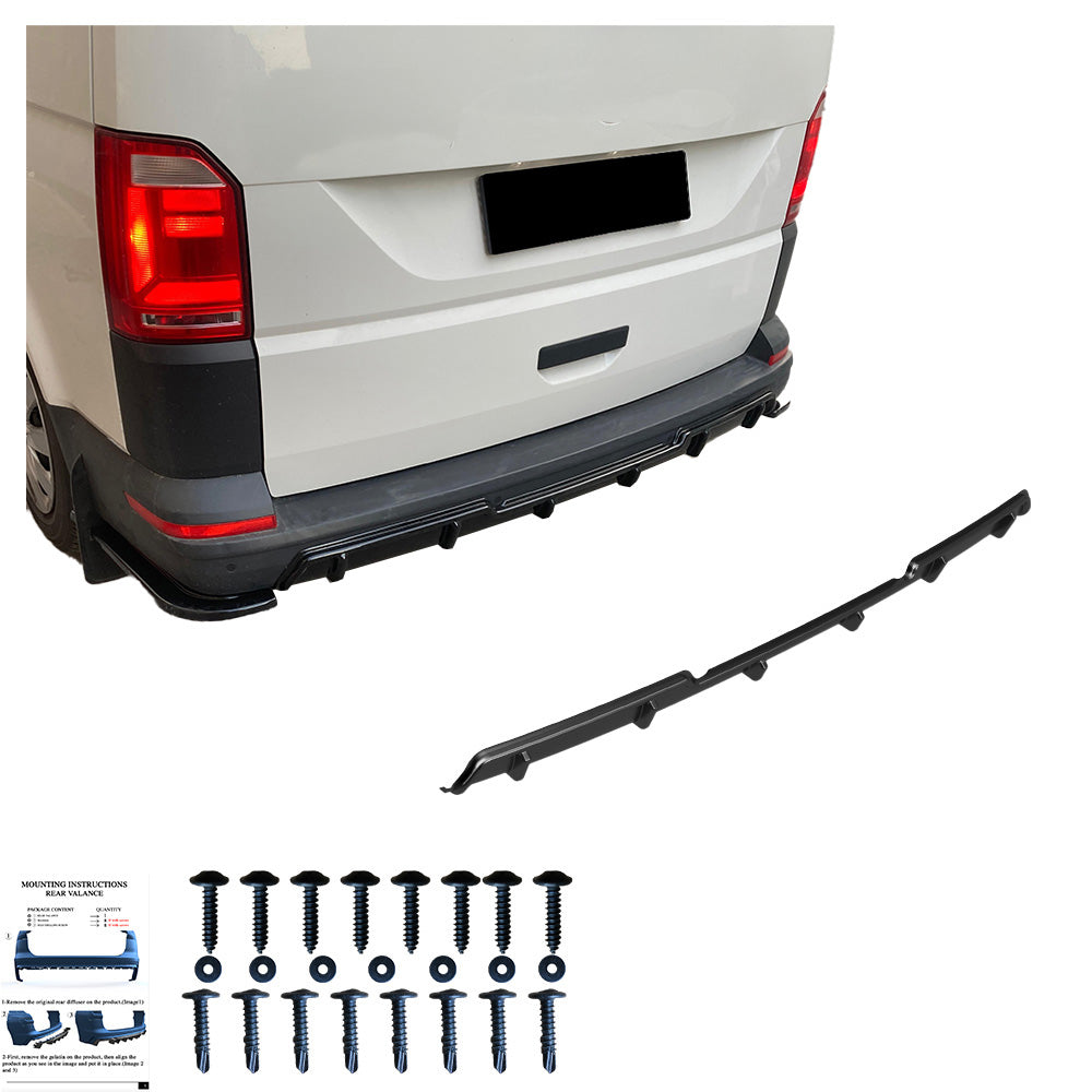 Heckdiffusor passend für VW Transporter T6 / T6.1 2015-2021 Hochglanz Schwarz