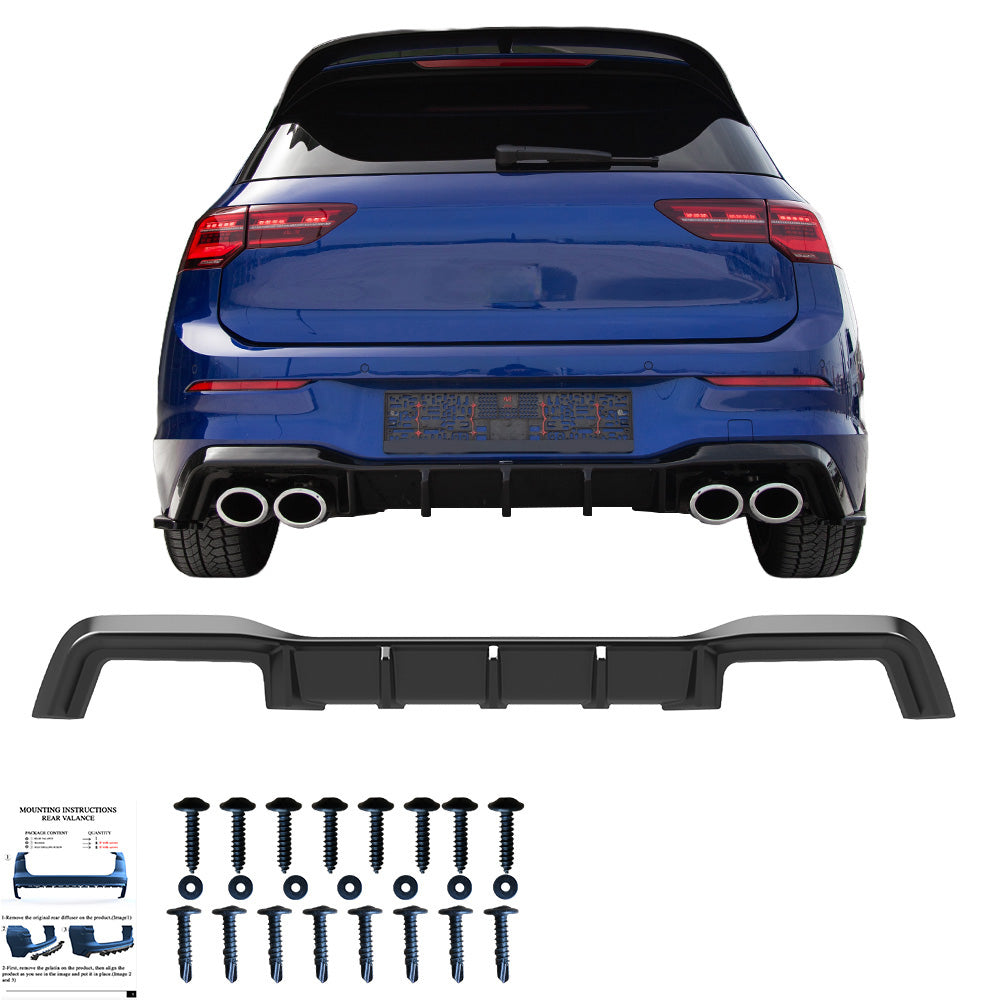 Heckdiffusor passend für VW Golf MK 8 R 2020+ Hochglanz Schwarz