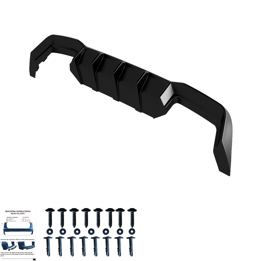Heckdiffusor passend für VW Golf MK 8 R 2020+ Hochglanz Schwarz