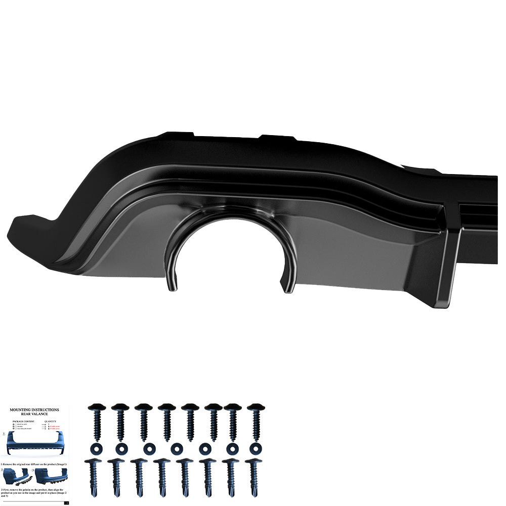 Heckdiffusor passend für VW Golf MK 8 GTI / GTI Facelift / R-Line 2020+ Hochglanz Schwarz