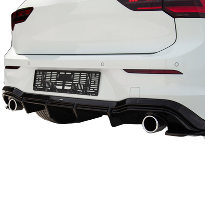Heckdiffusor passend für VW Golf MK 8 GTI / GTI Facelift / R-Line 2020+ Hochglanz Schwarz