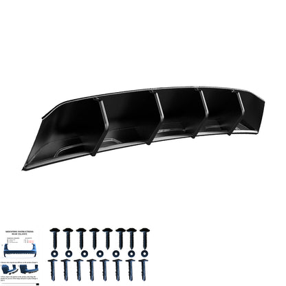 Heckstoßstange Diffusor passend für VW Tiguan R-Line Mk2 Facelift 2020-2024 Hochglanz Schwarz