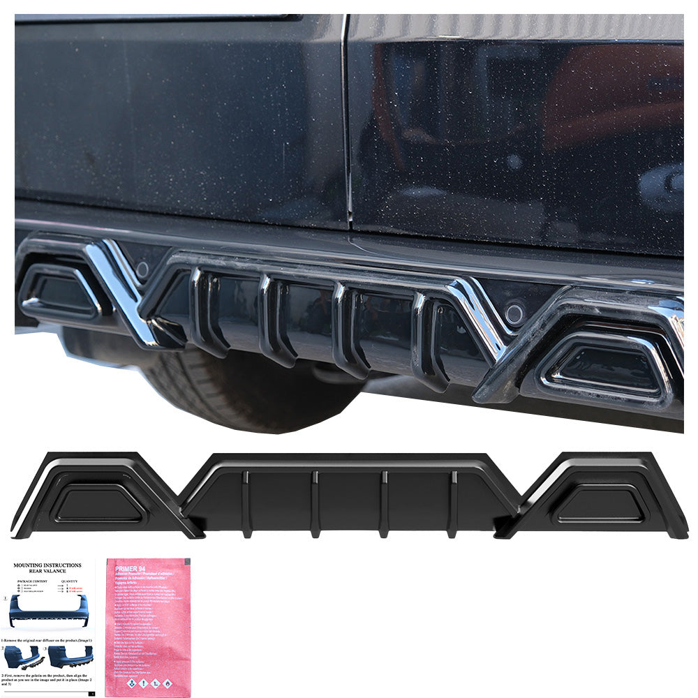 Heckschürze passend für VW Transporter T7 LWB 2024+ / FORD Transit Custom Mk2 LWB 2023+ Hochglanz Schwarz
