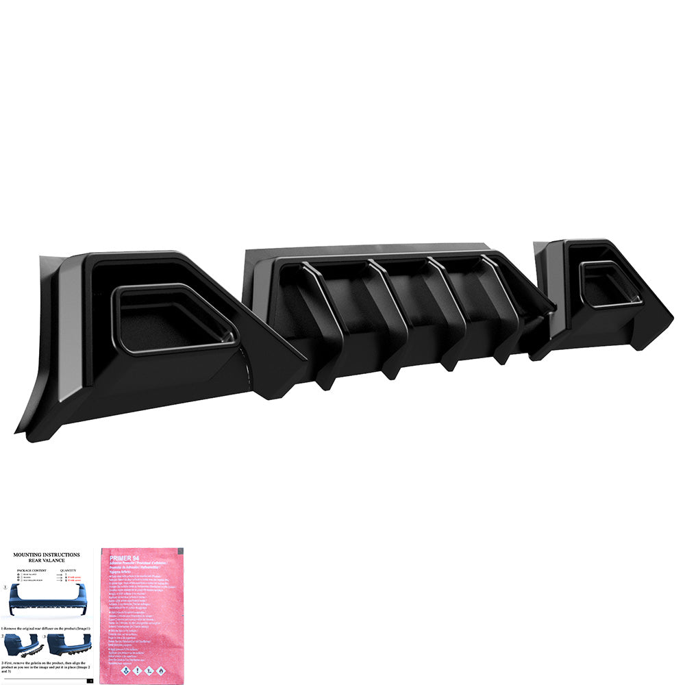 Heckschürze passend für VW Transporter T7 LWB 2024+ / FORD Transit Custom Mk2 LWB 2023+ Hochglanz Schwarz