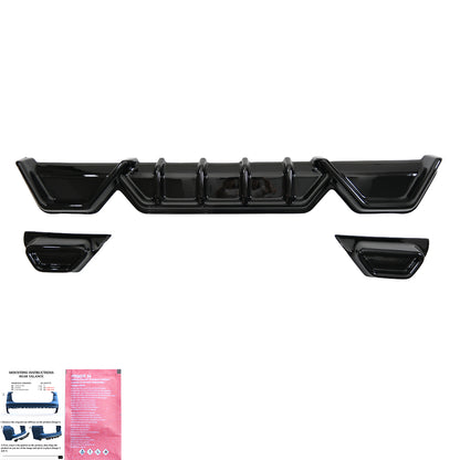 Heckschürze passend für VW Transporter T7 LWB 2024+ / FORD Transit Custom Mk2 LWB 2023+ Hochglanz Schwarz