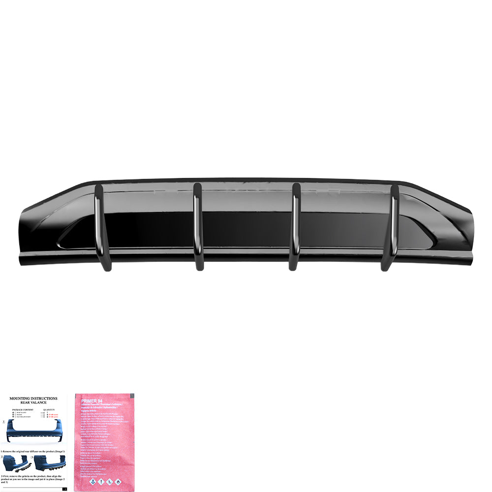 Heckdiffusor passend für VW Volkswagen Tiguan Standard/R-Line Mk3 2024+ Hochglanz Schwarz