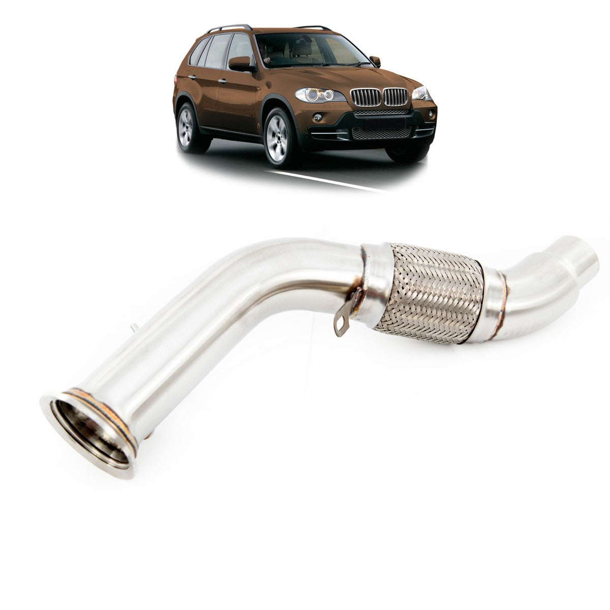 Edelstahl 304 Downpipe passend für BMW X5 (E70) 2006-2013