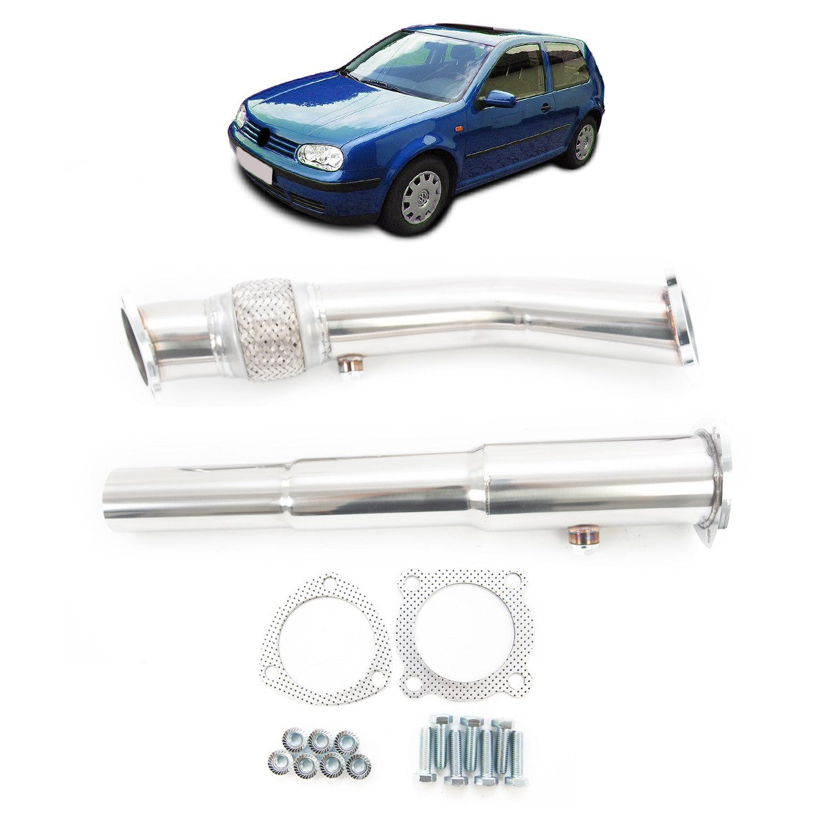 Edelstahl Performance Downpipe passend für VW Golf 1999-2005