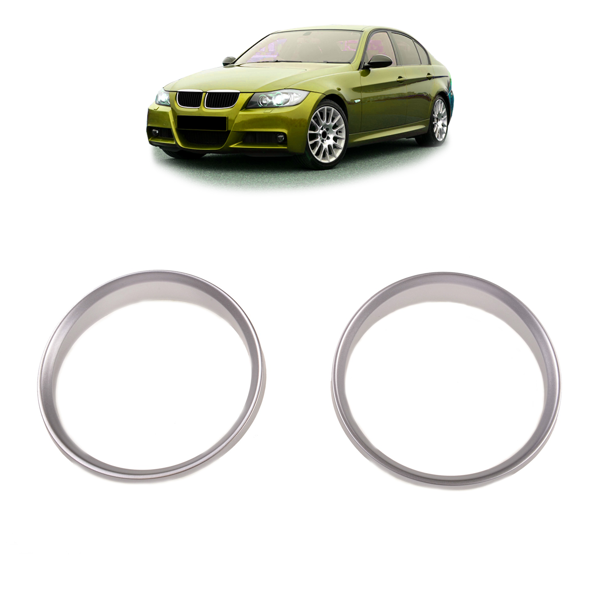 Silberne Armaturenbrett-Ringe passend für BMW 3er E90 E91 E92 E93 2005-2011