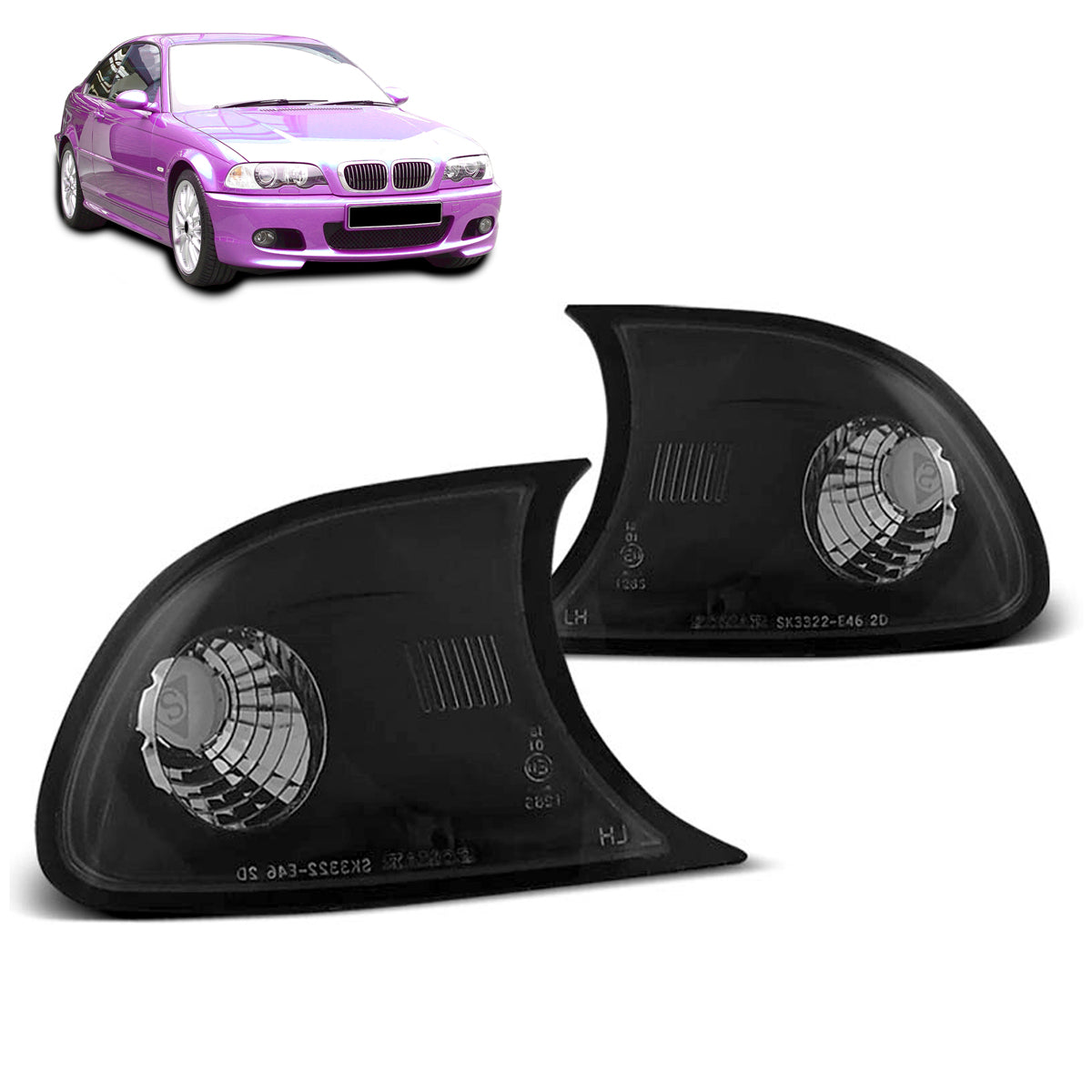 Frontblinker Schwarz passend für BMW E46 04.99-08.01 Coupé