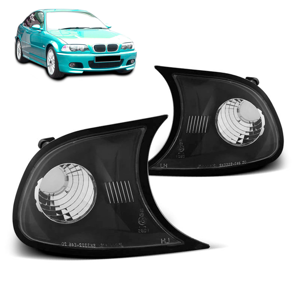 Frontblinker Schwarz passend für BMW E46 09.01-03.03 Coupé